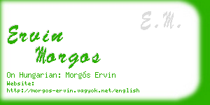 ervin morgos business card